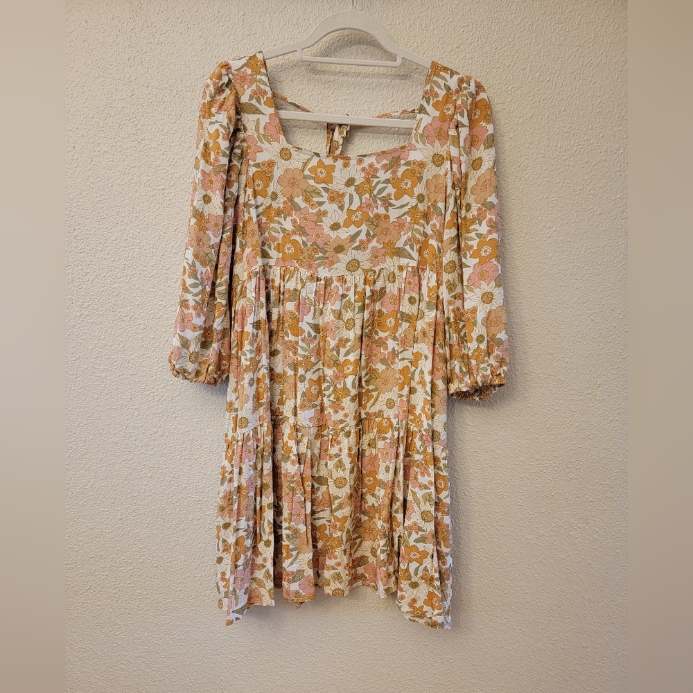 Pink Lily Floral Print Dress